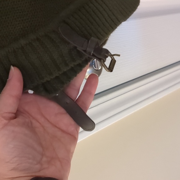 Olive Green Cowl Sweater Poncho - Picture 3 of 4